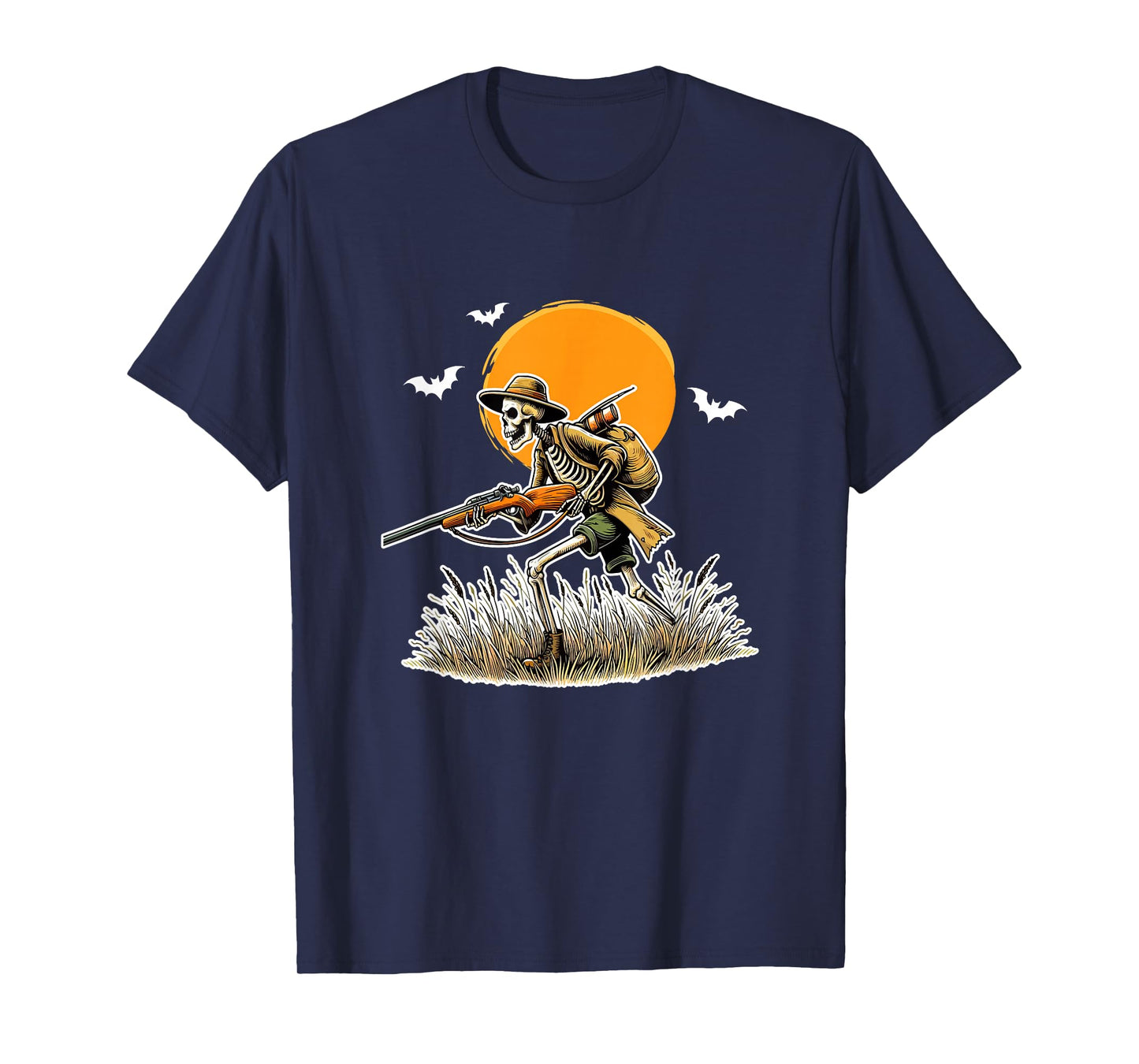 Skeleton Hunting Halloween Costume Sports Lover Family T-Shirt