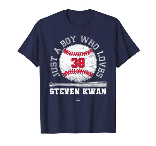 Just A Boy Who Loves Steven Kwan Cleveland Baseball MLBPA T-Shirt