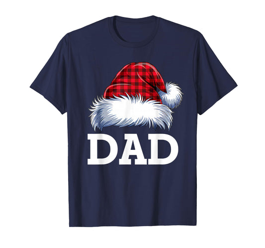 Dad Santa Red Plaid Christmas Family Matching Pajamas Xmas T-Shirt