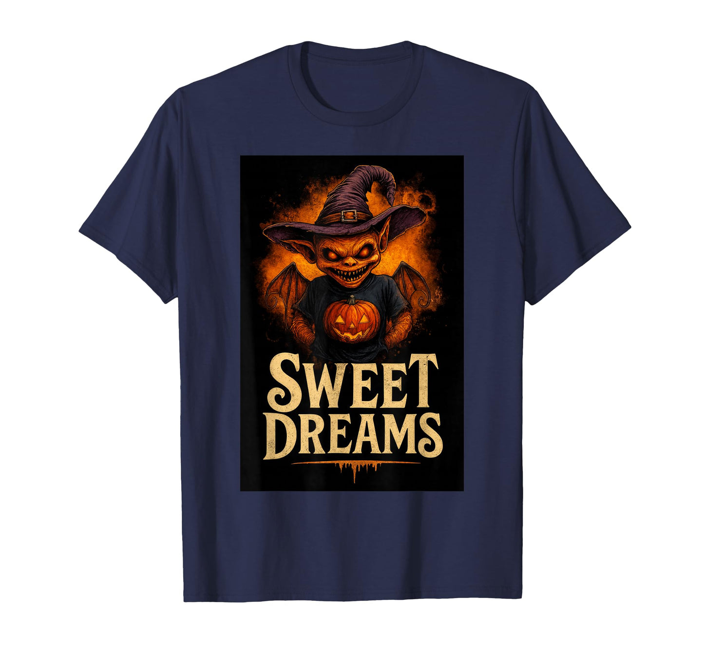 Sweet Dreams Creepy Halloween Goblin Pumpkin Witch daagath T-Shirt