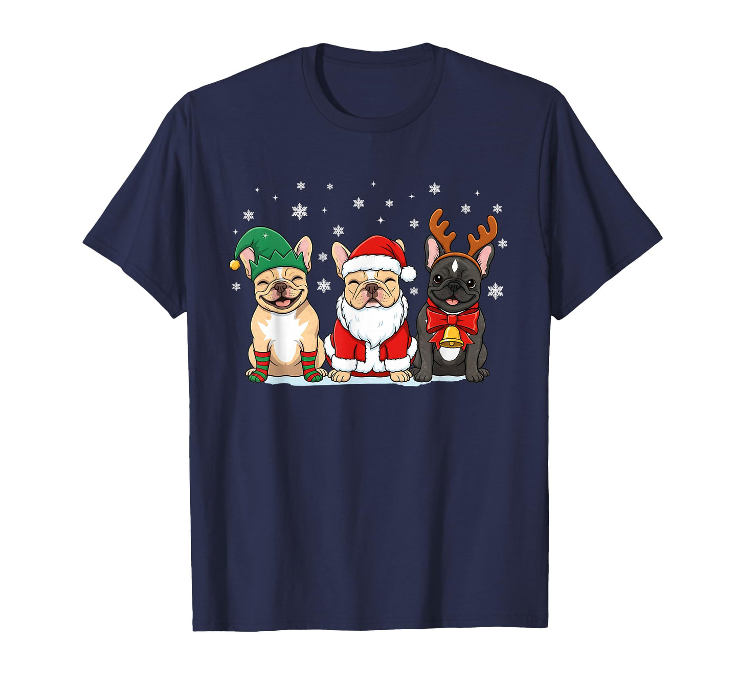 Christmas Dog French Bulldog Xmas Dog Lover Men Women Kids T-Shirt