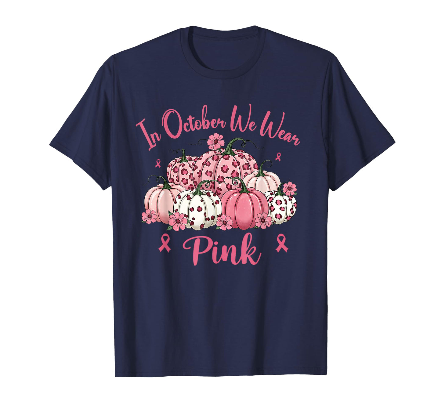 Halloween in October We Wear Pink Breast Cancer Awareness T-Shirt