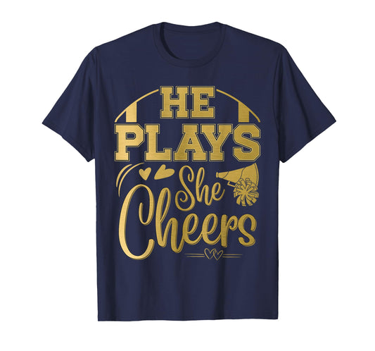 Football and Cheer Mom and Cheer Dad a Cheerleading Football T-Shirt