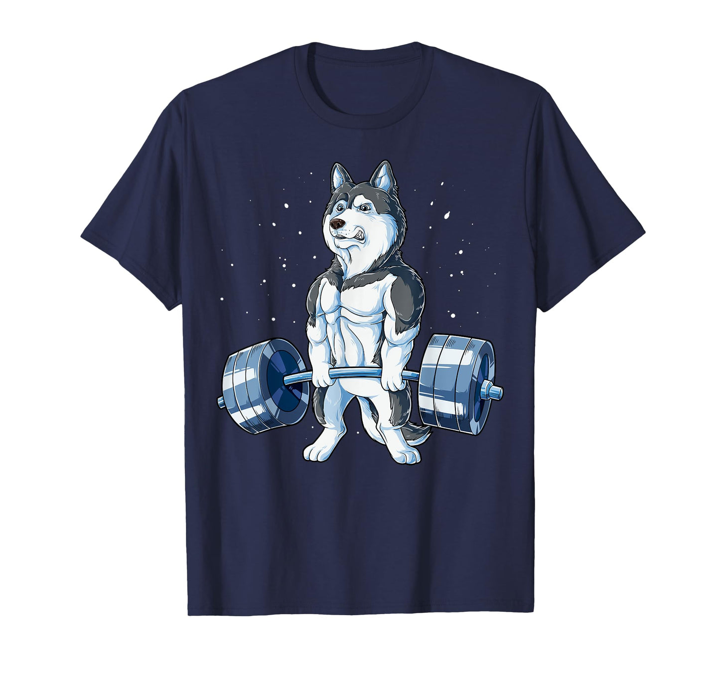 Siberian Husky Weightlifting Funny Deadlift Men Fitness Gym T-Shirt