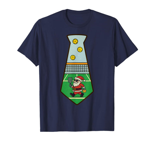 Santa Playing Pickleball Christmas Vintage Funny Xmas T-Shirt