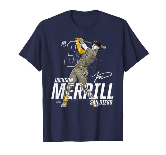 Dynamic Pose Jackson Merrill San Diego Baseball MLBPA T-Shirt