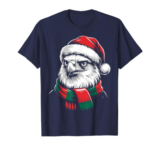 Eagle Xmas Santa Hat Scarf Christmas Costume T-Shirt