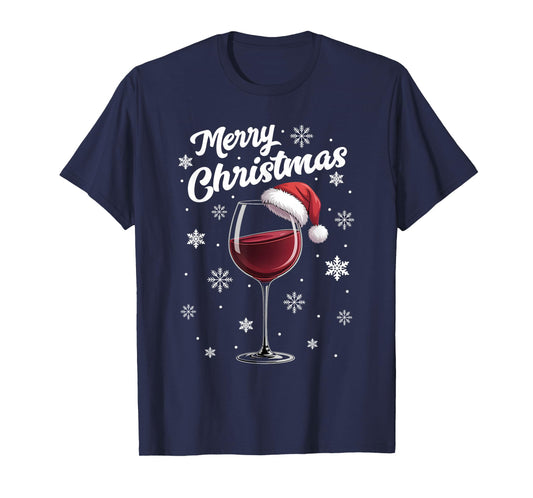 Party Outfit Christmas Pajamas Women Wine Glass Wine T-Shirt