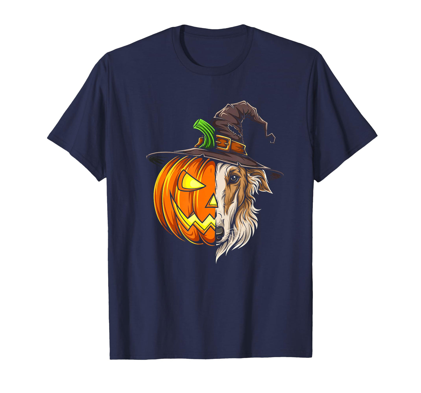 Borzoi Pumpkin Jack O Lantern Halloween Kids Mens Womens T-Shirt