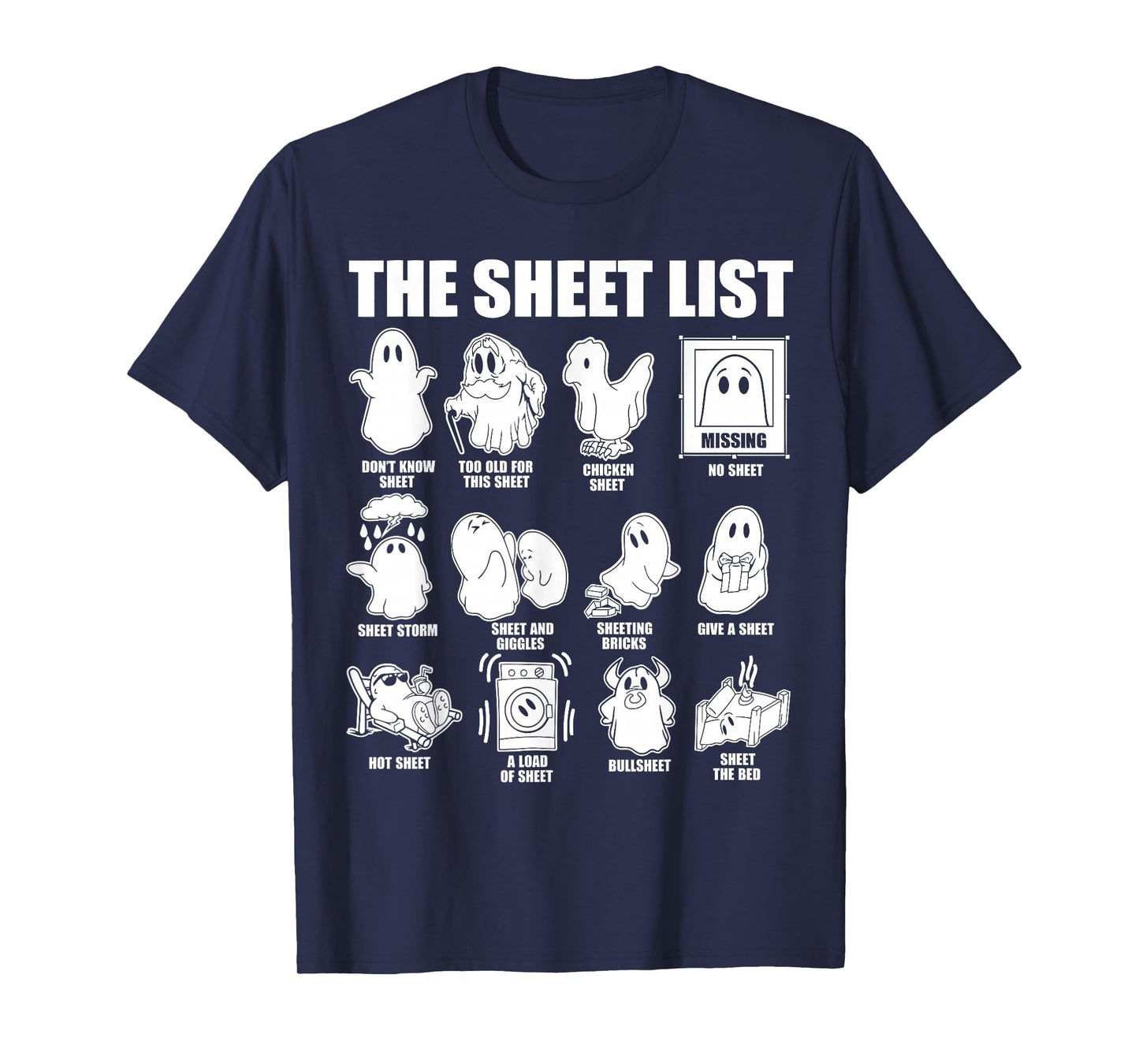 Halloween funny shirt Boo Sheet Halloween the sheet list T-Shirt