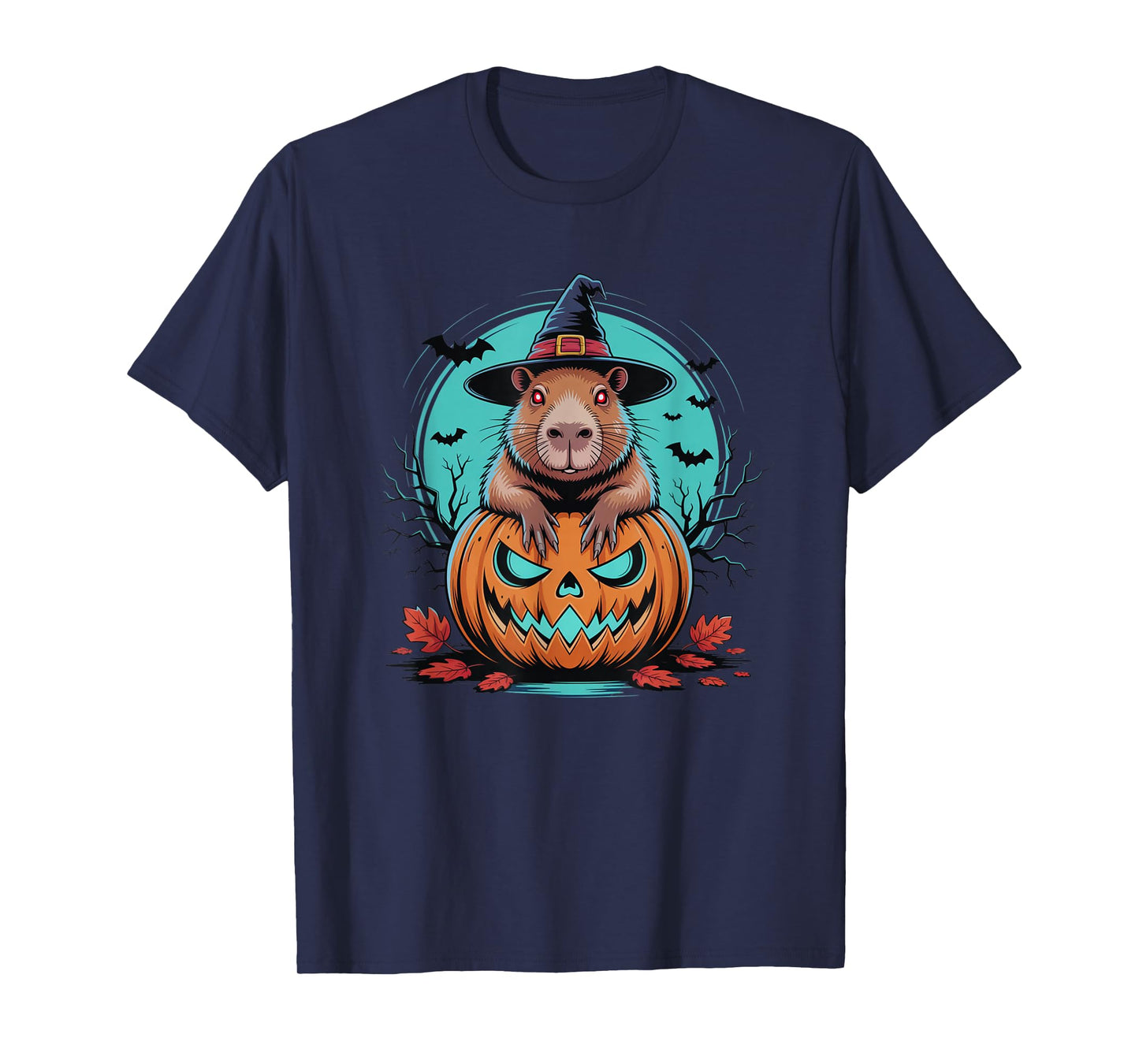 Capybara Pumpkin Fall Season Spooky Outfit T-Shirt