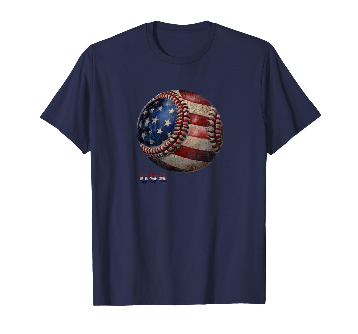 Baseball USA Vintage American Flag T-Shirt