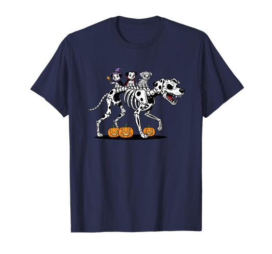 Dalmatian Skeleton Mummy Witch Halloween Kids Mens Womens T-Shirt