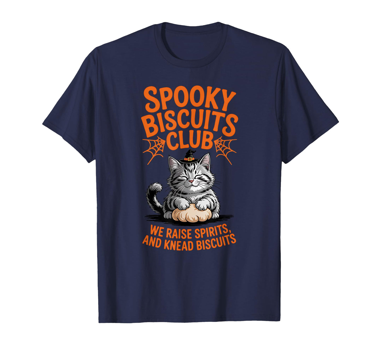 Spooky Biscuits Club Witch Cat Halloween T-Shirt