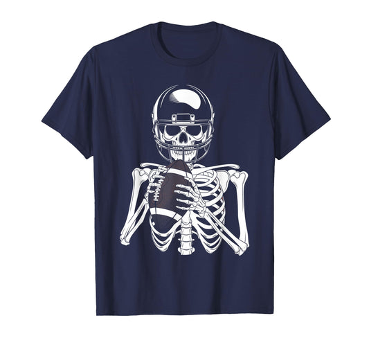 American Football Skeleton Football Player Halloween Spooky T-Shirt