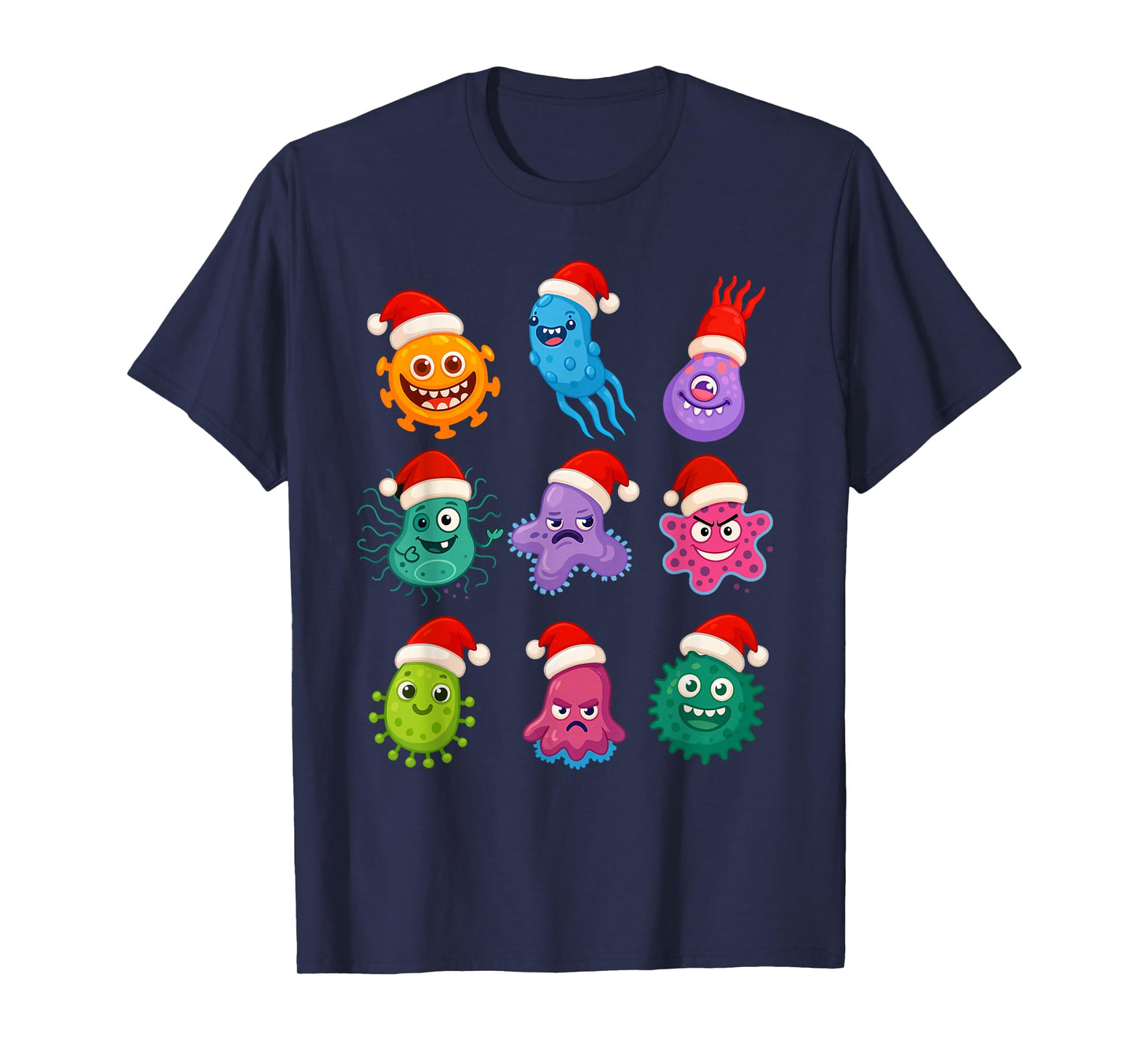 Christmas Microbiology Bacteria Santa Science Xmas Vibes T-Shirt