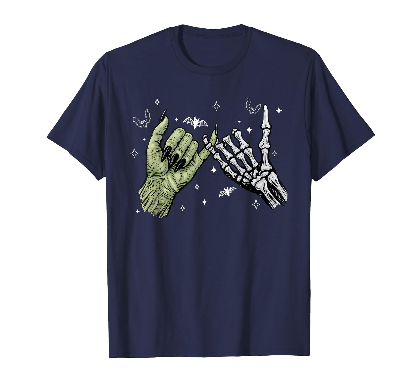 Halloween Witch & Skeleton Hand Retro Halloween Costume T-Shirt