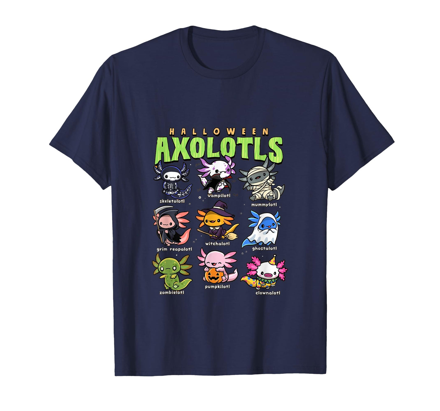 Halloween Axolotls – A Fun and Spooky Axolotl Kawaii t-Shirt T-Shirt