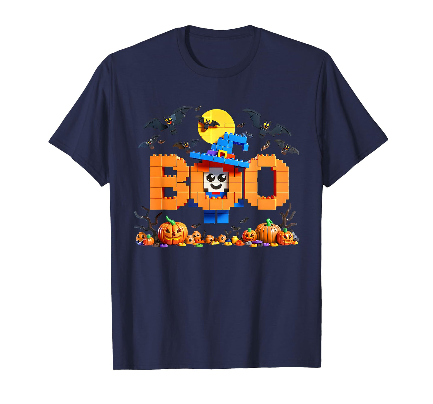 Halloween Master Builder Brick Boo Costume Building Bricks T-Shirt