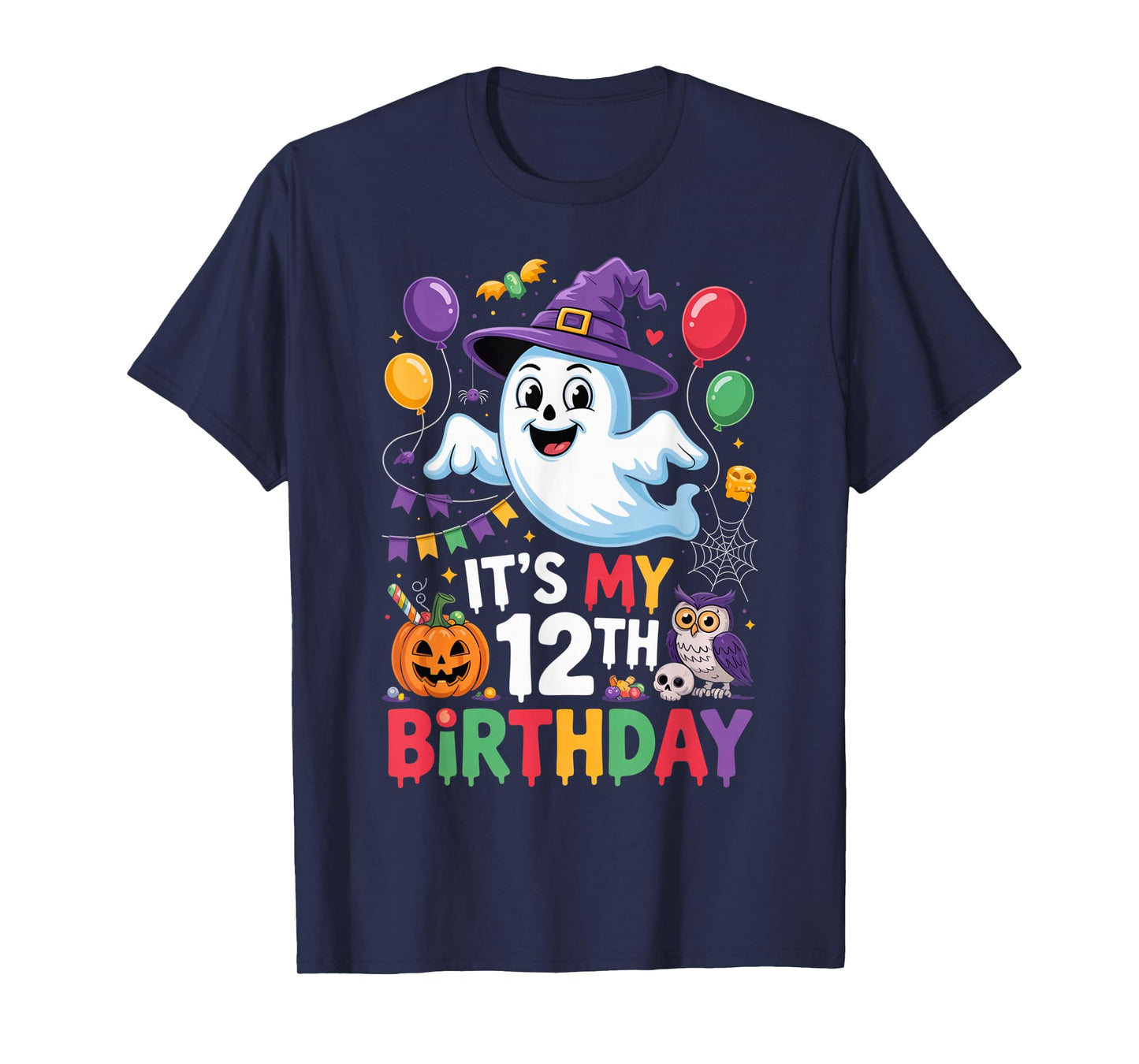 It’s My 12th Birthday Ghost Halloween Spooky October Fun T-Shirt