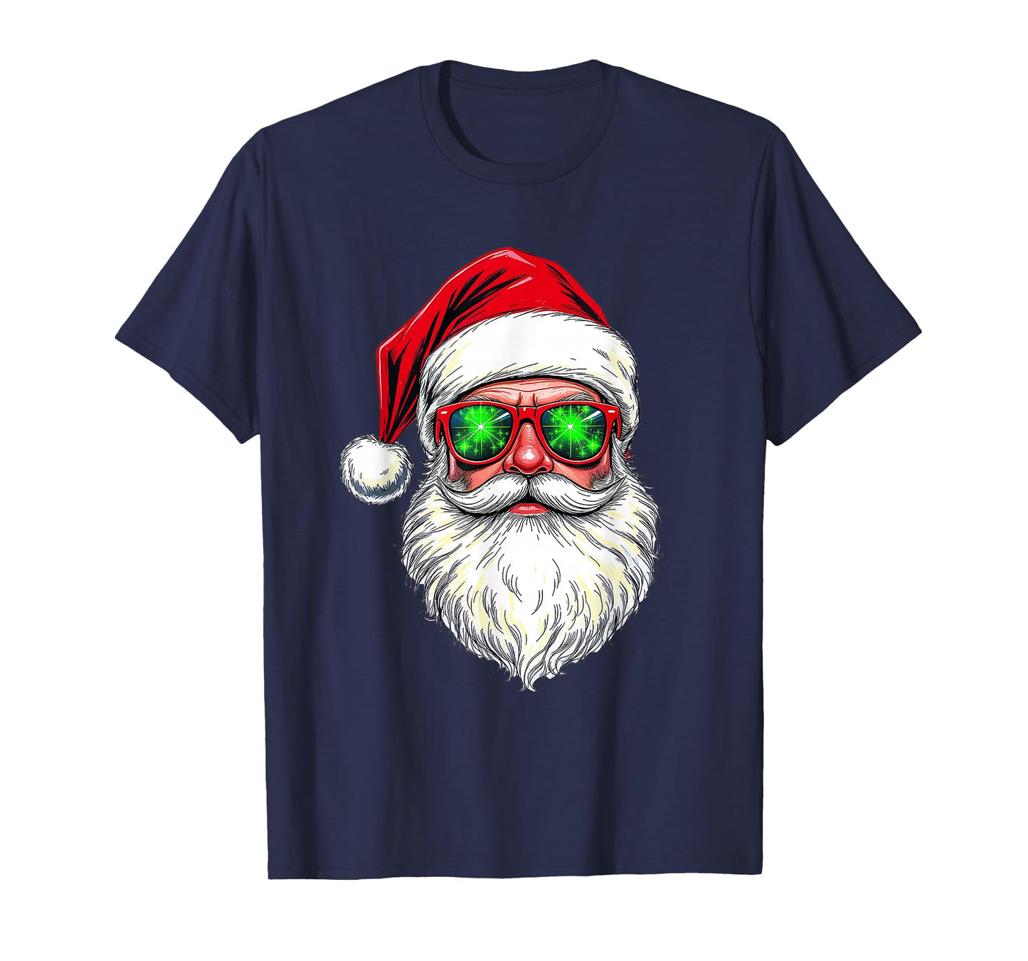 Cool Santa Claus Face Retro Sunglasses Christmas Men Boys T-Shirt