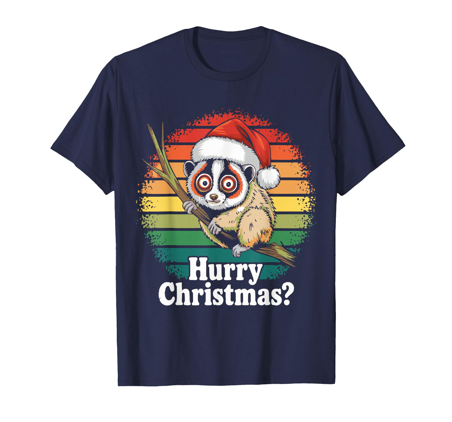 Funny Father Christmas Xmas Lemur Monkey Party Costume T-Shirt