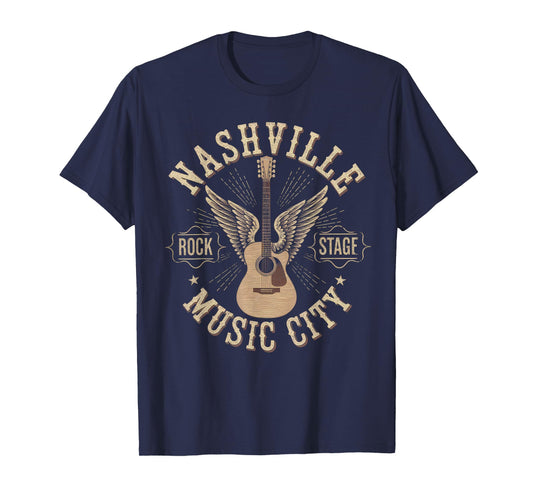 Nashville Music City Tshirt Women Men Tennessee Rock Country T-Shirt