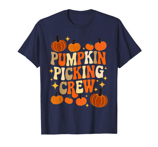 Groovy Pumpkin Picking Crew Matching Family Tee Autumn T-Shirt