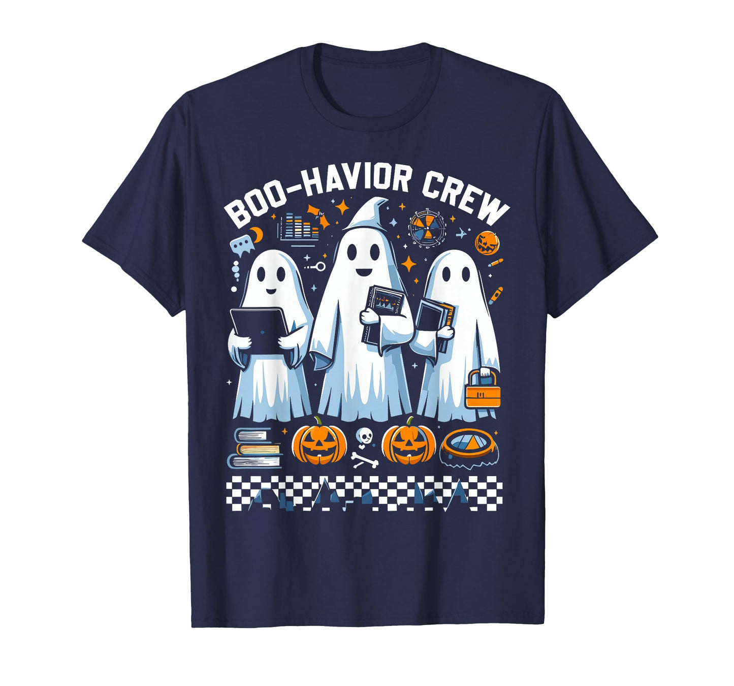 Behavior Analyst Halloween ABA Cute Ghost Boo-Havior Crew T-Shirt