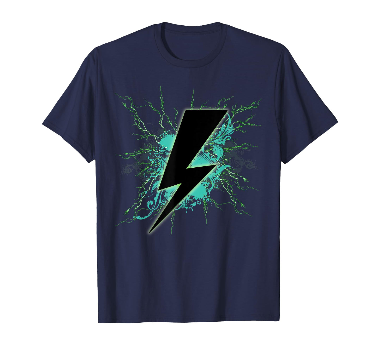 Black Lighting Bolt Green Thunderbolt T-Shirt