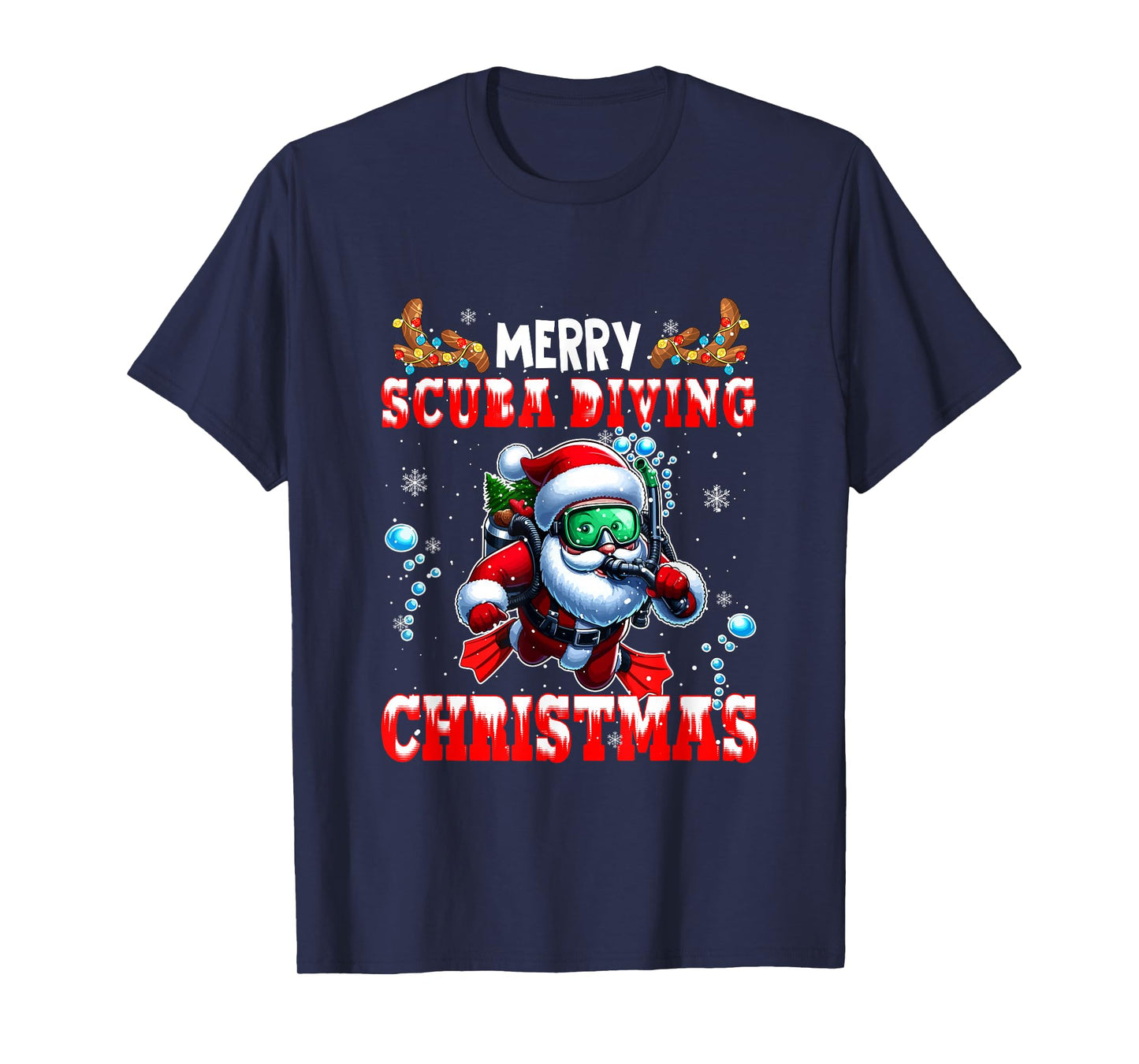 Merry Christmas Scuba Diving Santa Costume Sport Lover T-Shirt