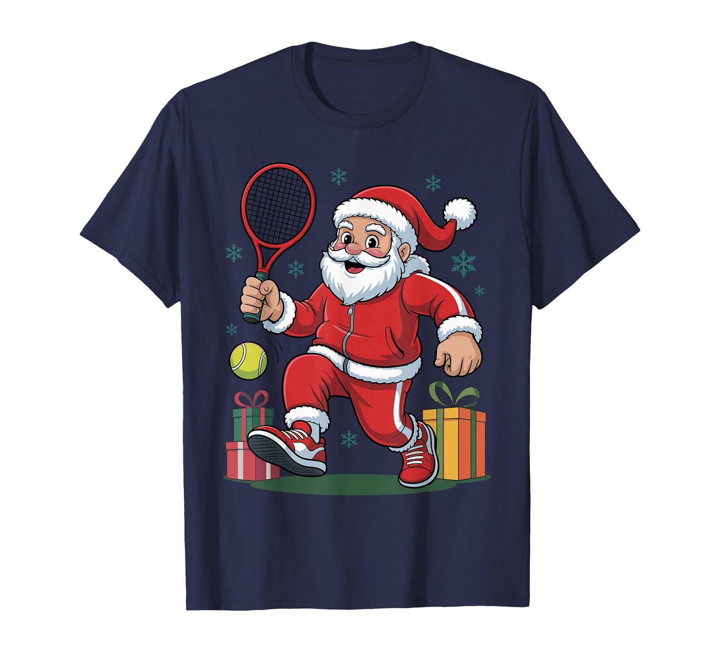 Funny Santa Playing Tennis Holiday Christmas Xmas Pajama T-Shirt