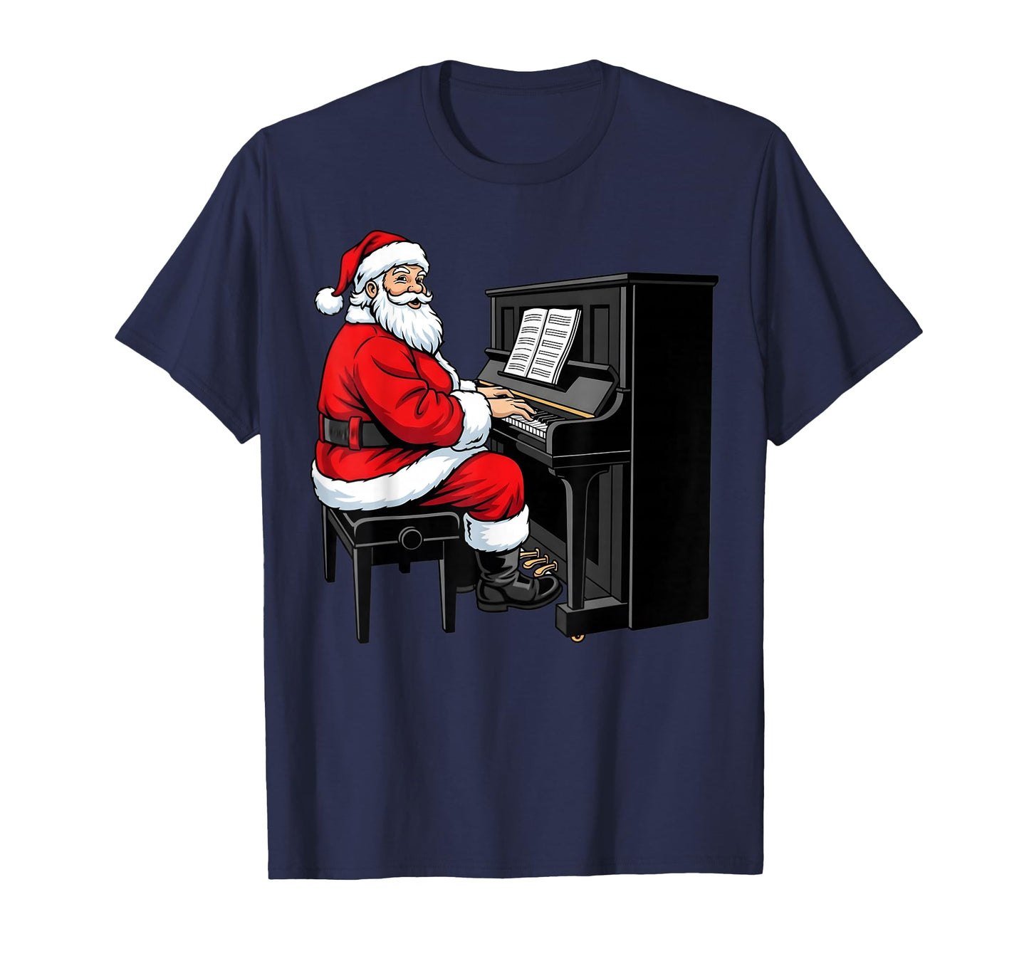 Christmas Piano Player Cute Santa Xmas Boys Girls Men Kids T-Shirt