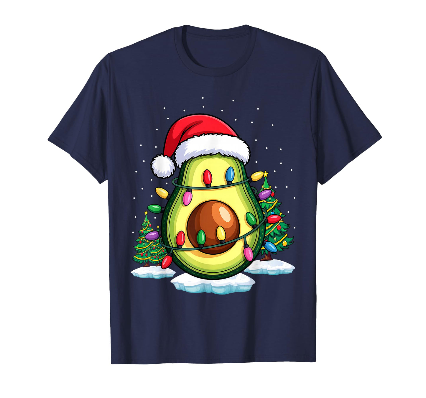 Avocado Christmas Santa Lovers Tree T-Shirt