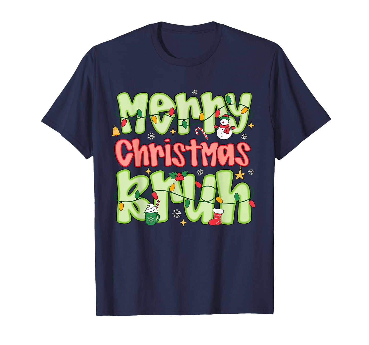 Bruh Meme Funny Saying Bro Greeting Teens Boys Men Christmas T-Shirt