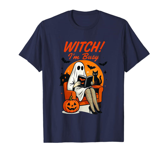 Witch I'm Busy Halloween Ghost Reading Fun T-Shirt