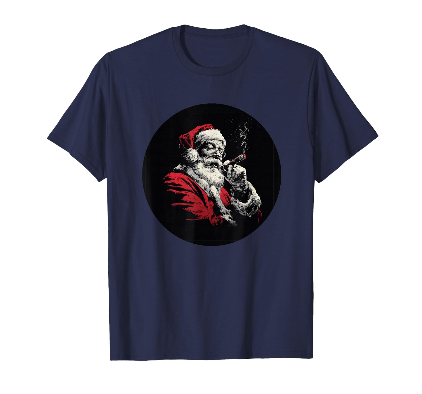Amazing Santa Claus with Cool Cigar for Funny Christmas T-Shirt