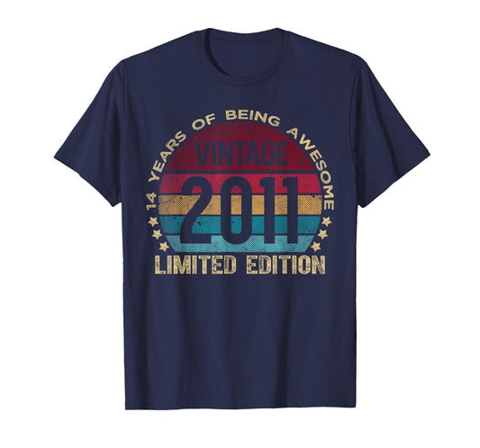 14 Year Old Gifts Vintage 2011 Limited Edition 14th Birthday T-Shirt