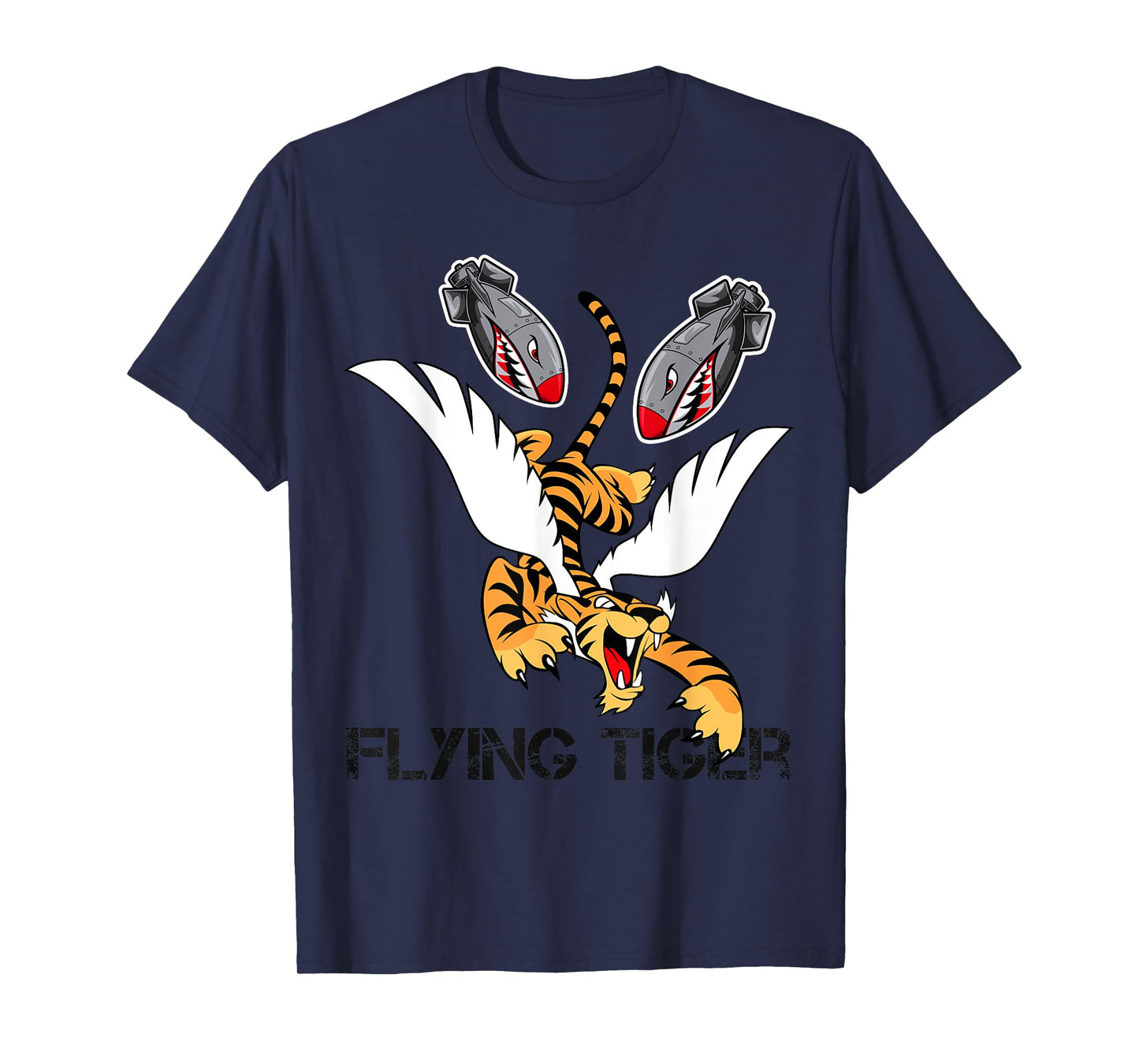 Funny Cool Tiger Flying Novelty Graphic Tees & Cool Designs T-Shirt