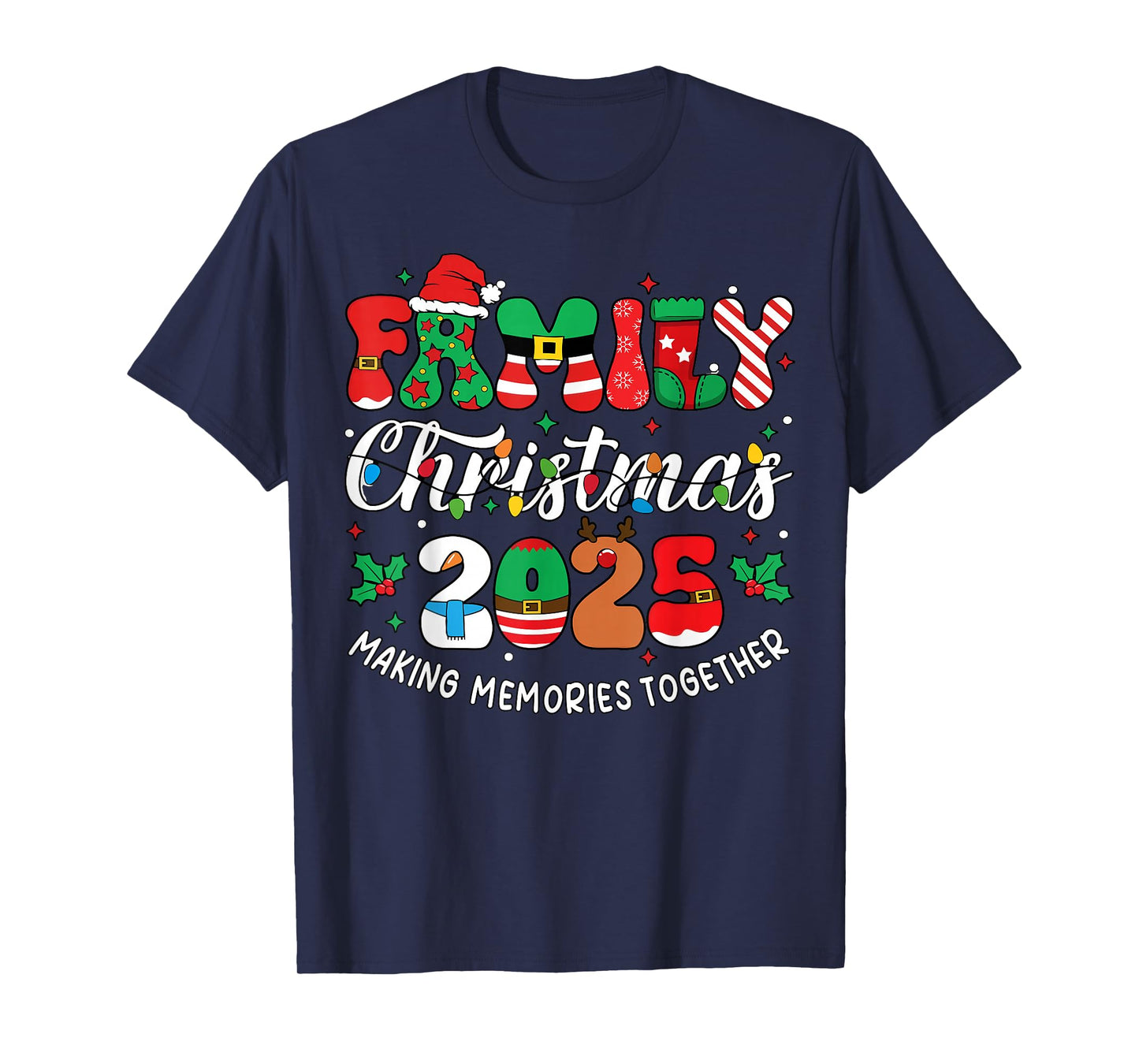 Family Christmas 2025 Matching Outfit Xmas Squad Santa Group T-Shirt