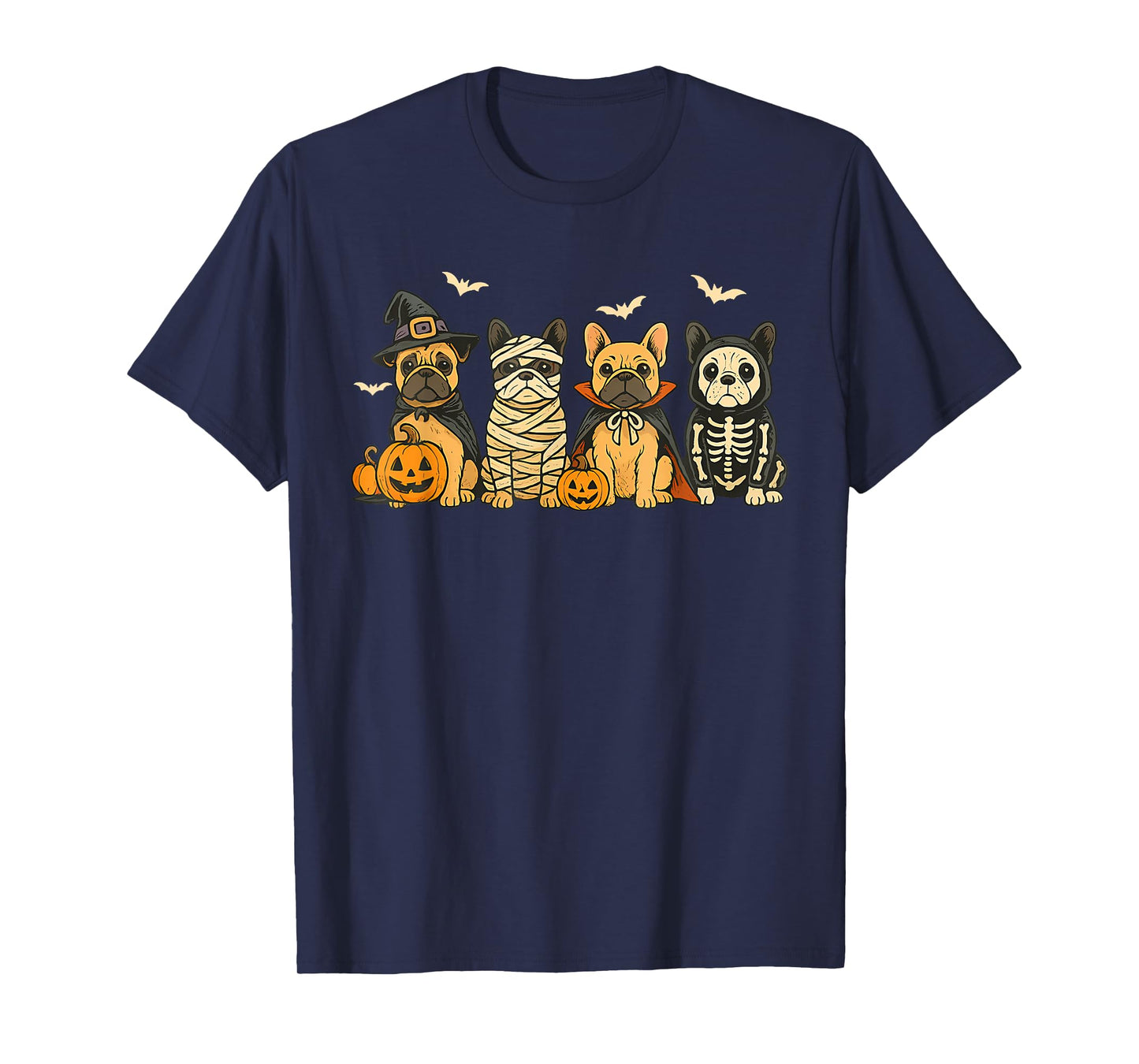 Cute Halloween Mummy French Bulldog Witch Dog Mom Women T-Shirt