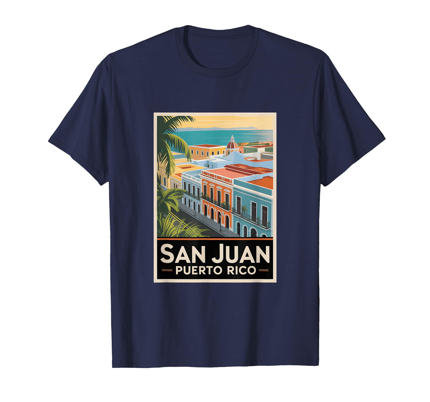 San Juan Puerto Rico Vintage Travel Tropical Art Souvenir T-Shirt