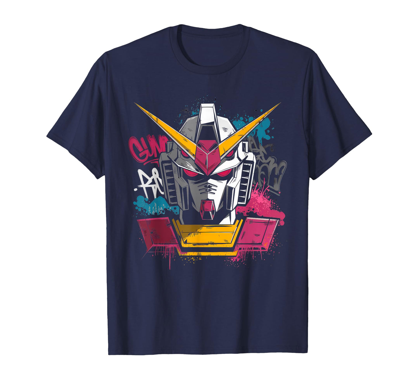 Mecha Tshirt Japanese Mecha Robot Head Anime Art Ukiyo-E T-Shirt