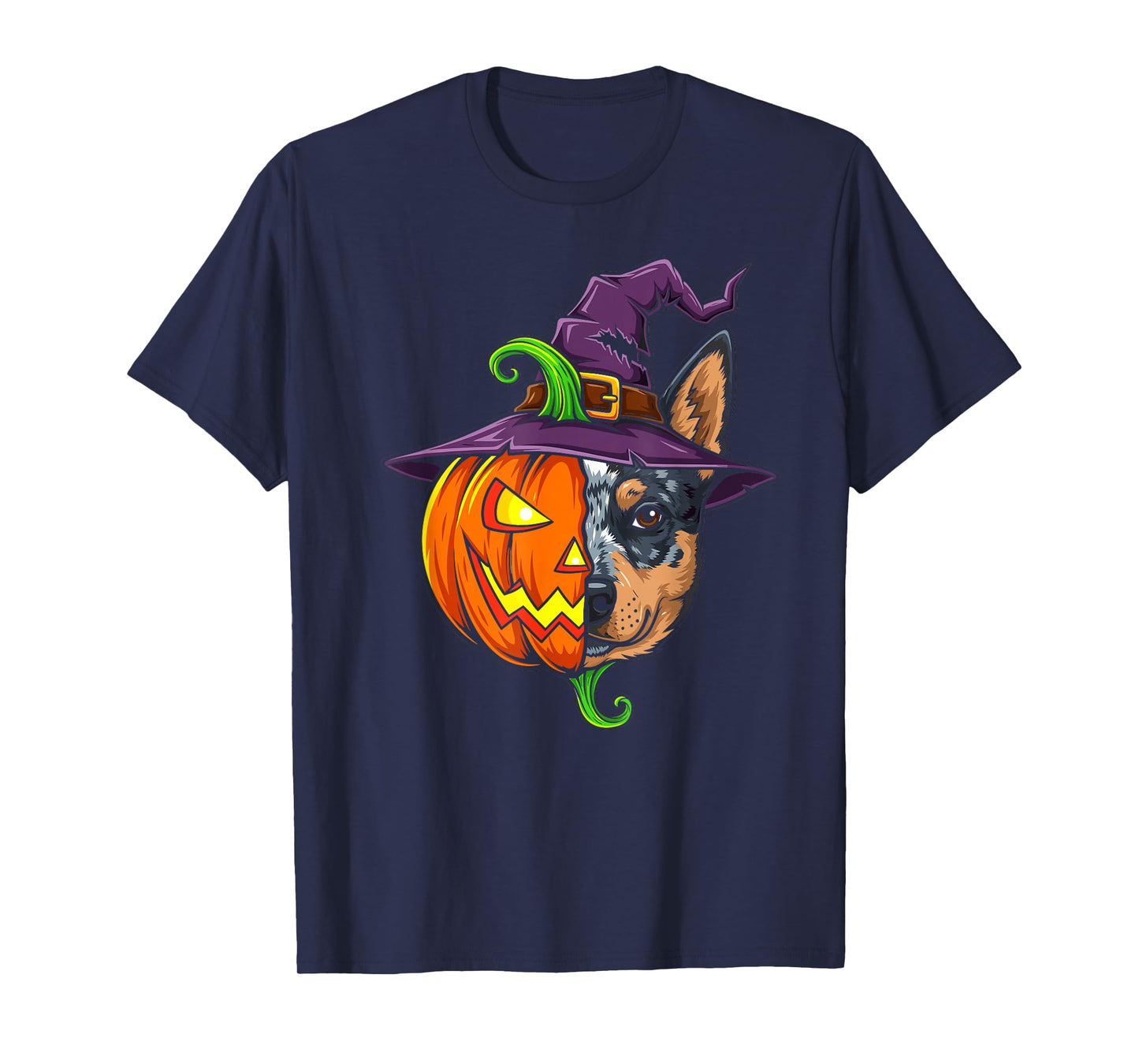 Australian Cattle Dog Pumpkin Halloween Kids Mens Womens T-Shirt