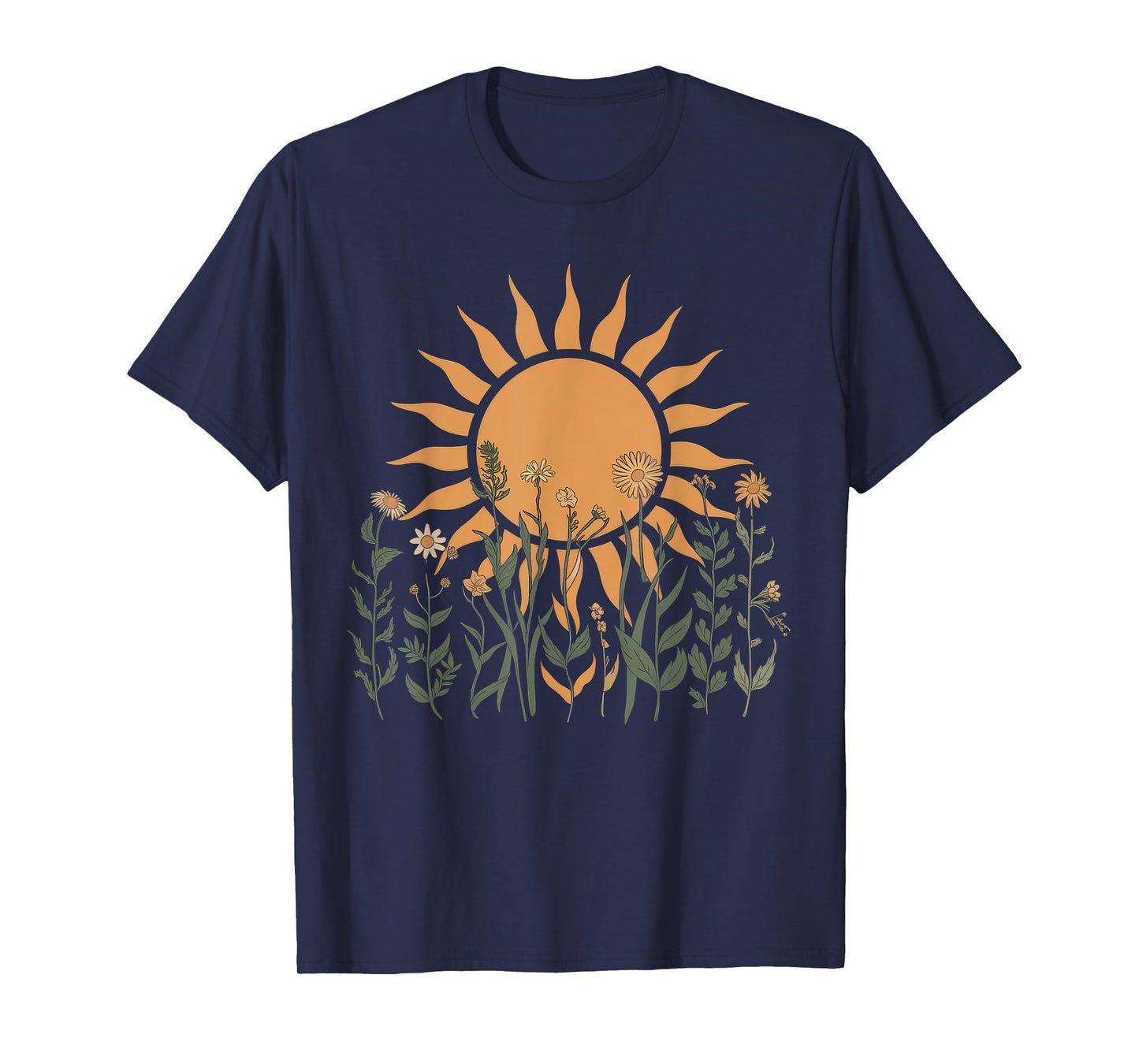 Floral Women TShirt Vintage Boho Wildflower Botanical Flower T-Shirt
