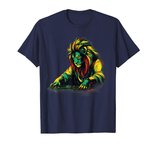 Rasta Reggae Music Headphones Rastafari Lion Of Judah T-Shirt