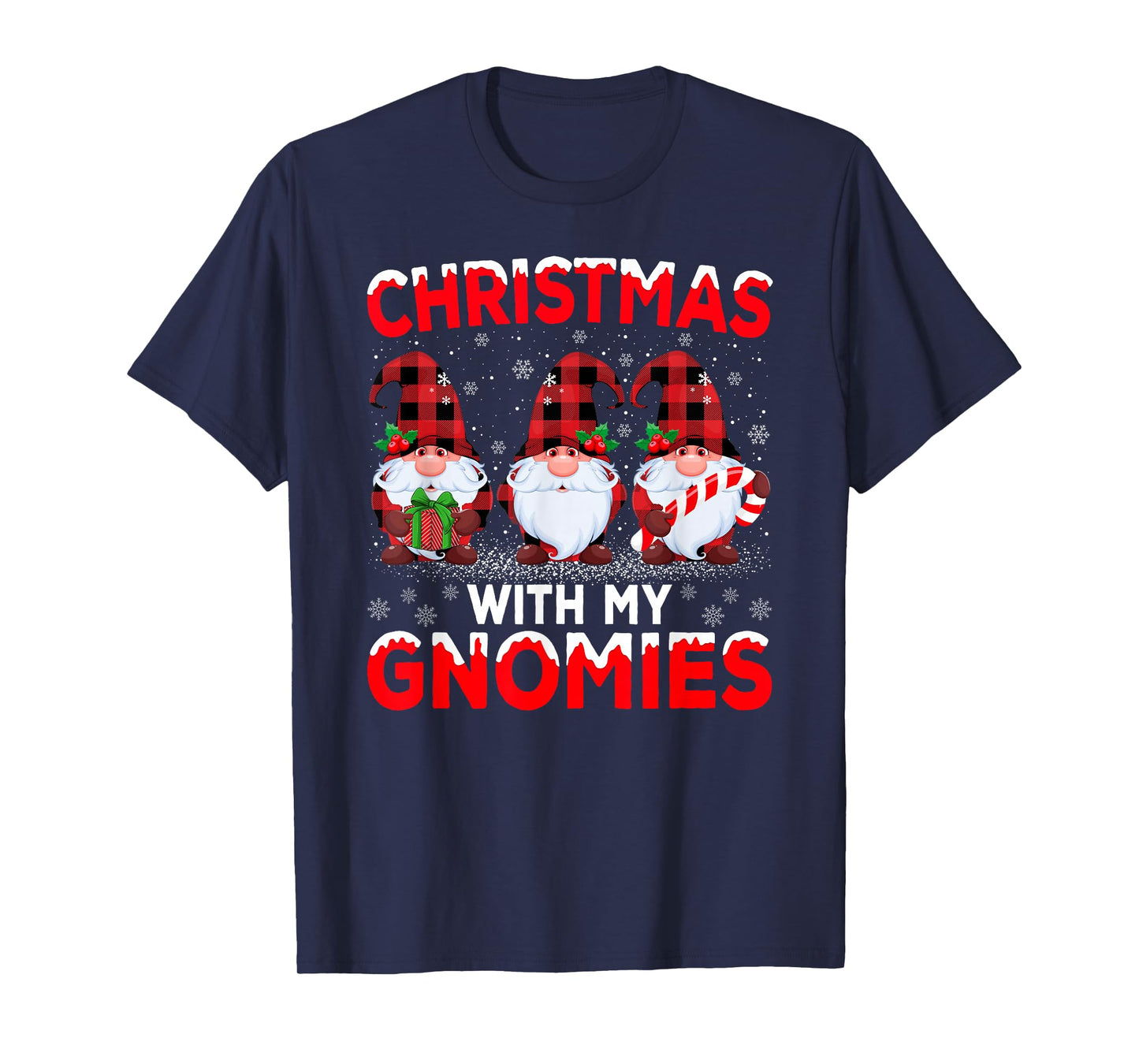Christmas with My Gnomies Funny Family Gnomes Xmas Pajamas T-Shirt