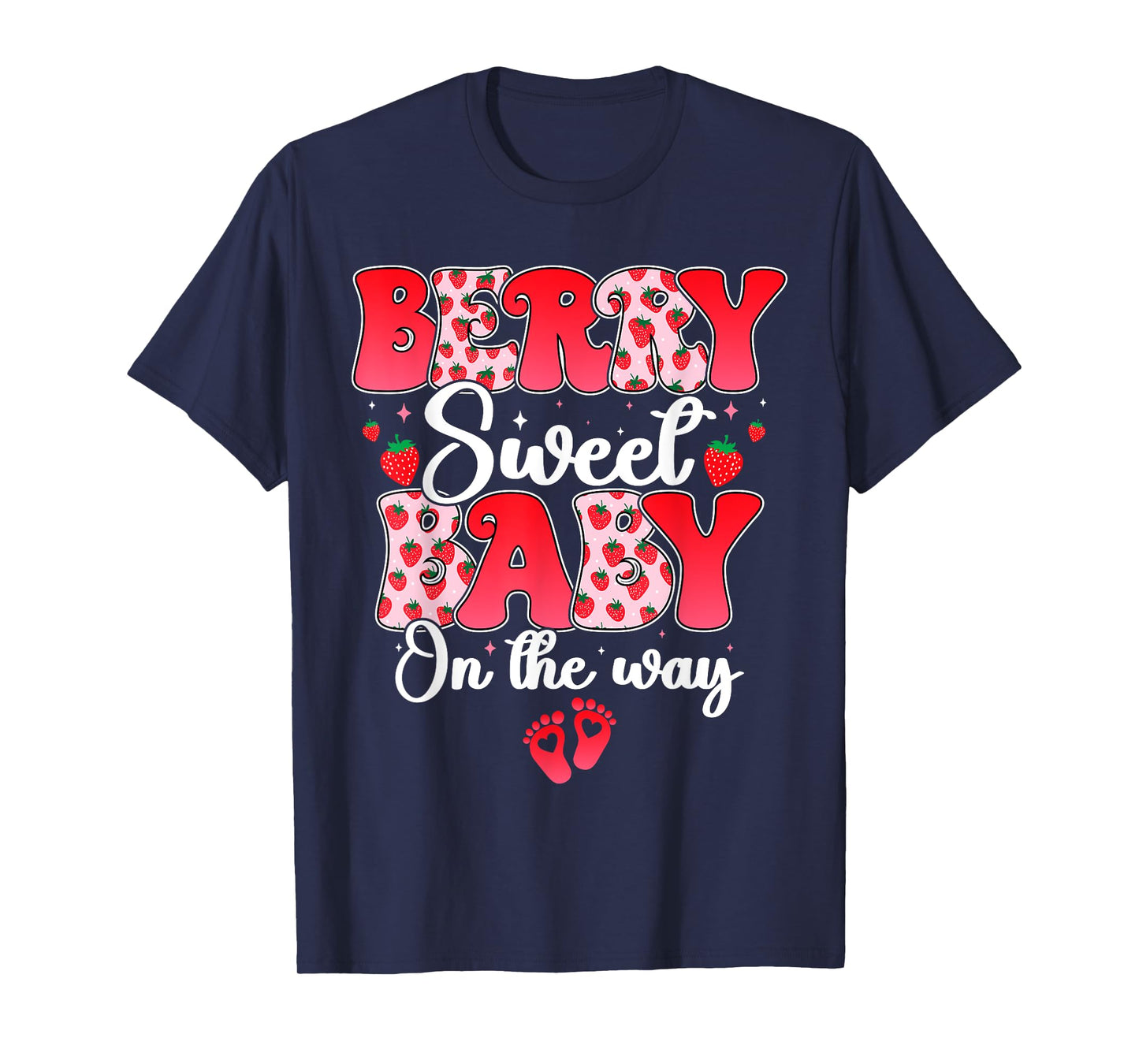 Berry Sweet Baby On The Way Strawberry Pregnancy Gender T-Shirt