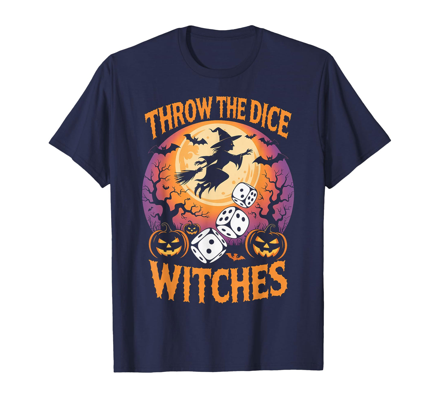 Throw The Dice Witches Funny Halloween Spooky Witch Game T-Shirt