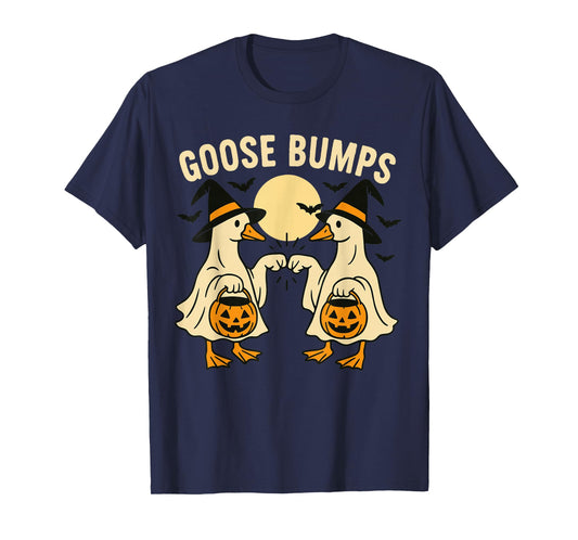 Cute Spooky Goose Shirt, Funny Halloween Goose Bumps T-Shirt